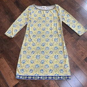 Max Studio yellow floral print dress Knee length Size XS Casual Lightweight